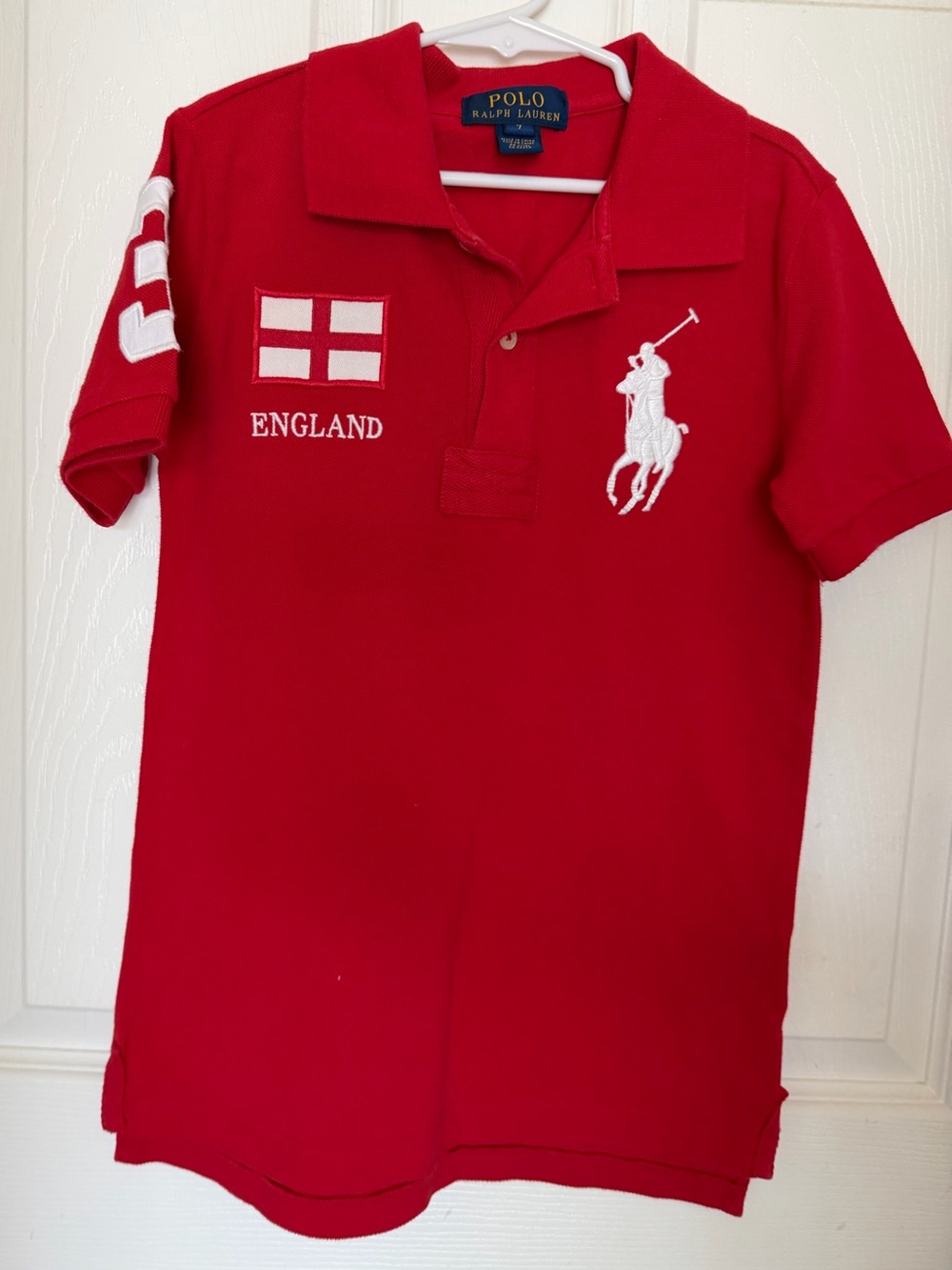 Polo Ralph Lauren Red England #3 Embroidered Boys Polo Shirt 7